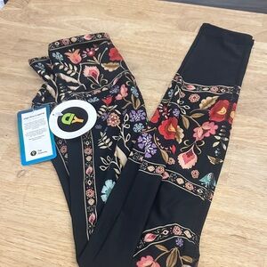Democracy Black and Multicolor High Rise Leggings